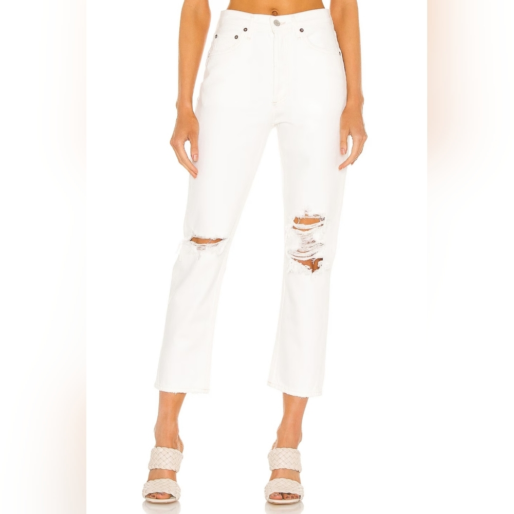 AGOLDE Riley High Rise Straight Crop Jean In Color Veil Size 27